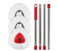 Tête de Rechange pour Balai Rotatif avec Base Rotative et Poignée - Recharges EasyWring Compatibles avec le Balai Triangulaire SpinMop
