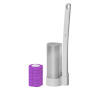 Tête de rechange pour brosse WC - 40,1 x 10 cm | Baguette de bol rechargeable avec 6 têtes de rechange | Brosse de nettoyage de salle de bain pour évier, baignoire, lavabo à changement rapide