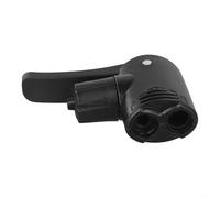 Tête de rechange pour pompe à air de vélo, double adaptateur de valve pour valves pour pneu de vélo, connecteur de tube de vélo, pièces de réparation en plastique noir (1 pièce)