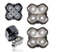 Tête de Rechange Rotative 4 Têtes pour Rasoirs Électriques - Compatible avec Pitbull Skull Shaver, Butterfly Kiss Pro et Plus - Têtes de Rasage Tête & Corps pour Hommes et Femmes (Lot de 2)