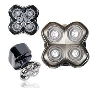 Tête de Rechange Rotative 4 Têtes pour Rasoirs Électriques - Compatible avec Pitbull Skull Shaver, Butterfly Kiss Pro et Plus - Têtes de Rasage Tête & Corps pour Hommes et Femmes (Lot de 1)