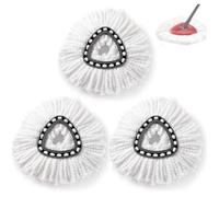 Tête de Remplacement de Vadrouille, 3 Pièces Têtes de Recharge de Vadrouille en Microfibre pour Vileda/O-cèdar Spin Mop