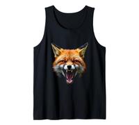 Tête de Renard en colère Rugissant Animal Sauvage forêt Art Débardeur