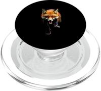 Tête de Renard en colère Rugissant Animal Sauvage forêt Art PopSockets PopGrip pour MagSafe