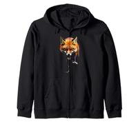 Tête de Renard en colère Rugissant Animal Sauvage forêt Art Sweat à Capuche