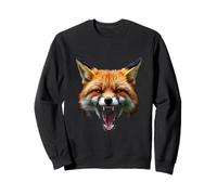 Tête de Renard en colère Rugissant Animal Sauvage forêt Art Sweatshirt