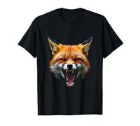 Tête de Renard en colère Rugissant Animal Sauvage forêt Art T-Shirt