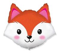 Tête de Renard env. 80 cm x 80 cm Ballons en Aluminium Décoration de fête d'anniversaire