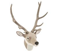 Tête de renne à fixation murale Décoration de Noël, Reindeer Fur- Grey, Small