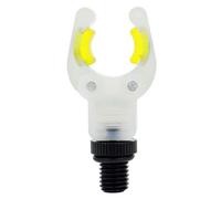 Tête de repose-canne à pêche en forme de V avec inserts phosphorescents pour une visibilité nocturne, coussinets souples et base filetée pour pêcheurs à la ligne, support de fourche pour pêche à la