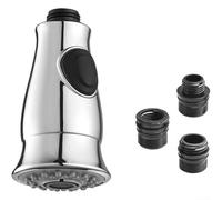 Tête de robinet de cuisine rétractable de rechange avec 3 adaptateurs, double mode d'économie d'eau pour évier, buse de robinet aérée en ABS pour un nettoyage facile et