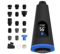Tête de robinet LED de rechange 4 fonctions d'affichage de la température Tête de robinet de cuisine rétractable avec 15 adaptateurs Compatible avec American Standard/Kohler/Moen/Delta, tête de