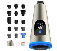 Tête de robinet LED de rechange 4 fonctions d'affichage de la température Tête de robinet de cuisine rétractable avec 15 adaptateurs compatibles avec American Standard/Kohler/Moen/Delta, tête de