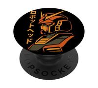 ロボットヘッド Tête De Robot Anime Mecha Illustré Sci FI Japon PopSockets PopGrip Adhésif
