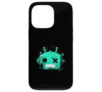 Tête de Robot rétro Bleu Sarcelle Clair Aqua Coque pour iPhone 13 Pro
