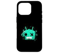 Tête de Robot rétro Bleu Sarcelle Clair Aqua Coque pour iPhone 16 Pro