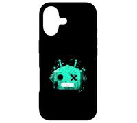 Tête de Robot rétro Bleu Sarcelle Clair Aqua Coque pour iPhone 17