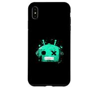 Tête de Robot rétro Bleu Sarcelle Clair Aqua Coque pour iPhone XS Max