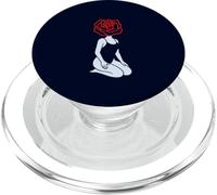 Tête de Rose Minimaliste surréaliste Femme Tatouage Art Abstrait PopSockets PopGrip pour MagSafe