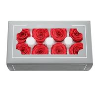 Tête de rose préservée de 4 à 5 cm, roses éternelles naturelles de qualité supérieure, rose immortelle dure de 3 à 5 ans pour les cadeaux d'anniversaire de la fête des mères, la Saint-Valentin, la