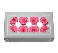 Tête de rose préservée de 4 à 5 cm, roses éternelles naturelles de qualité supérieure, rose immortelle dure de 3 à 5 ans pour les cadeaux d'anniversaire de la fête des mères, la Saint-Valentin, la