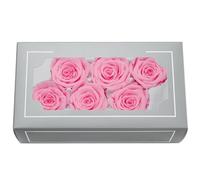 Tête de rose préservée de 5 à 6 cm, roses éternelles naturelles de qualité supérieure, rose immortelle dure de 3 à 5 ans pour les cadeaux d'anniversaire des mères, la Saint-Valentin, la décoration de