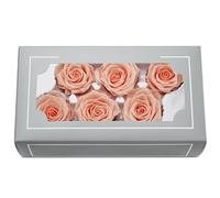 Tête de rose préservée de 5 à 6 cm, roses éternelles naturelles de qualité supérieure, rose immortelle dure de 3 à 5 ans pour les cadeaux d'anniversaire de la fête des mères, la Saint-Valentin, la