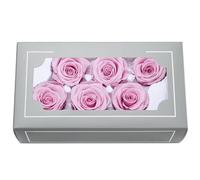 Tête de rose préservée de qualité A de 5 à 6 cm, vraies roses éternelles naturelles de qualité supérieure, rose immortelle dure 3 à 5 ans pour la fête des mères, la Saint-Valentin, un anniversaire, un