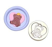 Tête de sceau, petit ours, cire, sceau, Love and the Bear
