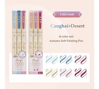Tête De Stylo De Peinture Douce Colorée,Pinceau Coloré,Encre Pigmentée À Base D'eau Pour Le Dessin,Fournitures D'art Graffiti,Papeterie Scolaire,Ensemble De 3 Pièces - Type B-6pcs