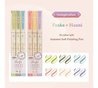 Tête De Stylo De Peinture Douce Colorée,Pinceau Coloré,Encre Pigmentée À Base D'eau Pour Le Dessin,Fournitures D'art Graffiti,Papeterie Scolaire,Ensemble De 3 Pièces - Type A-6pcs