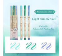 Tête De Stylo De Peinture Douce Colorée,Pinceau Coloré,Encre Pigmentée À Base D'eau Pour Le Dessin,Fournitures D'art Graffiti,Papeterie Scolaire,Ensemble De 3 Pièces - Type Summer