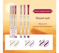 Tête De Stylo De Peinture Douce Colorée,Pinceau Coloré,Encre Pigmentée À Base D'eau Pour Le Dessin,Fournitures D'art Graffiti,Papeterie Scolaire,Ensemble De 3 Pièces - Type Desert
