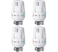Tête de thermostat Thermostat 4 pièces M 30 x 1,5 Tête de rechange pour vanne de radiateur avec réglage antigel FDC