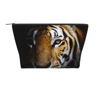 Tête de Tigre imprimée en Noir, Trousse de Toilette Trousse de Maquillage Sac à cosmétiques Trousse de Toilette de Voyage Portable