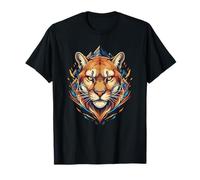 Tête de Tigre majestueux sur Fond de Montagne Ardente T-Shirt