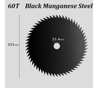 Tête de tondeuse à dents Durable 40/60/80 dents,disque de tondeuse à bois à lame fixe,ensemble de quatre pièces pour tondeuse à gazon,pièces de tondeuse à mauvaises herbes de jardin 1 pièce-60T Black
