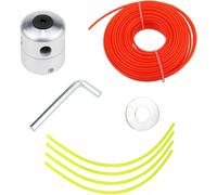 Tête de Tondeuse à Gazon à Double Fil 4,5 cm Tête de Débroussailleuse en Aluminium + 3 mm * 20 m Tête de Débroussailleuse en Nylon pour Tondeuse à Gazon Débroussailleuse à Essence
