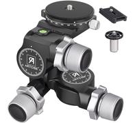 Tête de trépied à 3 Voies, tête de trépied à Engrenages ARTCISE avec Plaque QR de Type Arca et Plaque QR de Type Arca panoramique à 360 °, Micro-Ajustement millimétrique, Charge maximale 6 kg