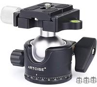 Tête de trépied à rotule, ARTCISE EB36S All Metal CNC Monopod Ball Head Camera Mount avec 1/4 "Quick Release Plates, 36MM Ball Diamètre, Compatible avec DSLR, Caméscope, Télescope, etc.
