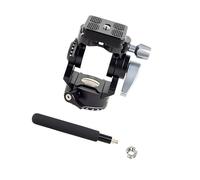 Tête de trépied complète - Rotation - Large inclinaison - Fluide d'amortissement hydrostatique - 5 kg - Poids de charge contre la poignée antidérapante du trépied