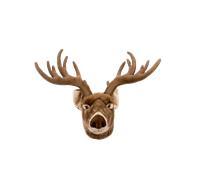 Tête de trophée cerf LivingActive 70 cm - grande déco murale en peluche