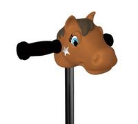 Tête de trottinette poney marron TU
