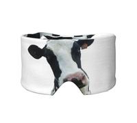 Tête de vache drôle d'animal noir et blanc,Masque pour les yeux bloquant la lumière Cache-yeux et cache-oreilles pour le sommeil