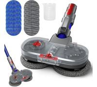 Tête de Vadrouille Électrique pour Aspirateur Dyson V7/V8/V10/V11/V15, avec Réservoir d'eau Amovible, 12 Vadrouilles Lavables, Gris