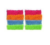 Tête de vadrouille en microfibre de rechange 8 pièces, chiffon de nettoyage à sec humide ou sec, flexible adapté à la tête de rechange à traînée plate