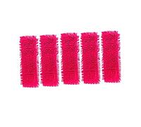 Tête de vadrouille en microfibre de rechange, chiffon de nettoyage à sec humide ou sec, flexible adapté à la tête de rechange à traînée plate 5 pièces rouge