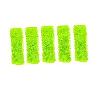 Tête de vadrouille en microfibre de rechange, recharge de vadrouille humide ou sèche, chiffon de nettoyage à sec et humide, flexible adapté à la tête de rechange à traînée plate 5PCS Vert