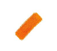 Tête de vadrouille en microfibre de rechange, recharge de vadrouille humide ou sèche, chiffon de nettoyage à sec et humide, flexible adapté à la tête de rechange à traînée plate 1PCS Orange