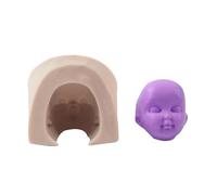 Tête de , visage de bébé, tête humaine, moules à fondant en silicone - Outils de décoration de gâteau - Ustensiles de pâtisserie - Moule en argile fait à la main - Moule à pâtisserie pour